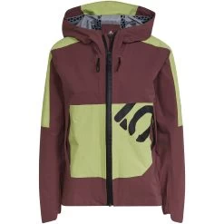 Five Ten Bike All-Mountain Rain Jacket - Quiet Crimson / Pulse Lime