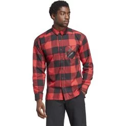 Five Ten Brand Of The Brave Flannel Long Sleeve Top - Red / Black -Five Ten five ten hd2251 brand brave flannel long sleeve red black 02 1349442