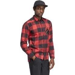 Five Ten Brand Of The Brave Flannel Long Sleeve Top - Red / Black -Five Ten five ten hd2251 brand brave flannel long sleeve red black 04 1349444