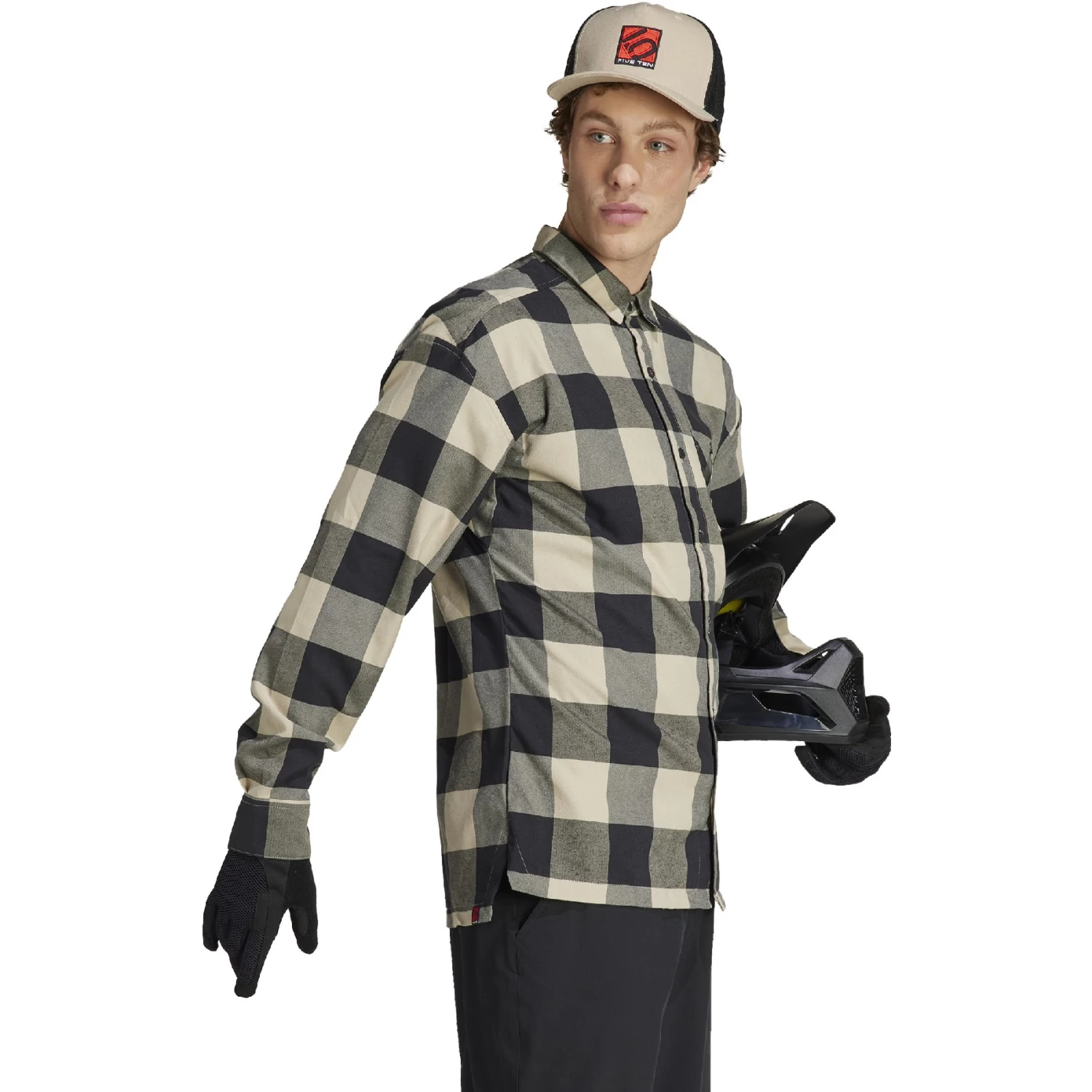 Five Ten Brand Of The Brave Flannel Long Sleeve Top - Savanna / Black 4 Five Ten Brand Of The Brave Flannel Long Sleeve Top - Savanna / Black - Image 4