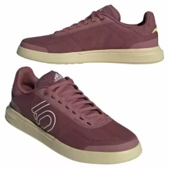 Five Ten Sleuth DLX Canvas Womens Quiet Crimson/FTWR White/Sandy Beige Flat Shoes