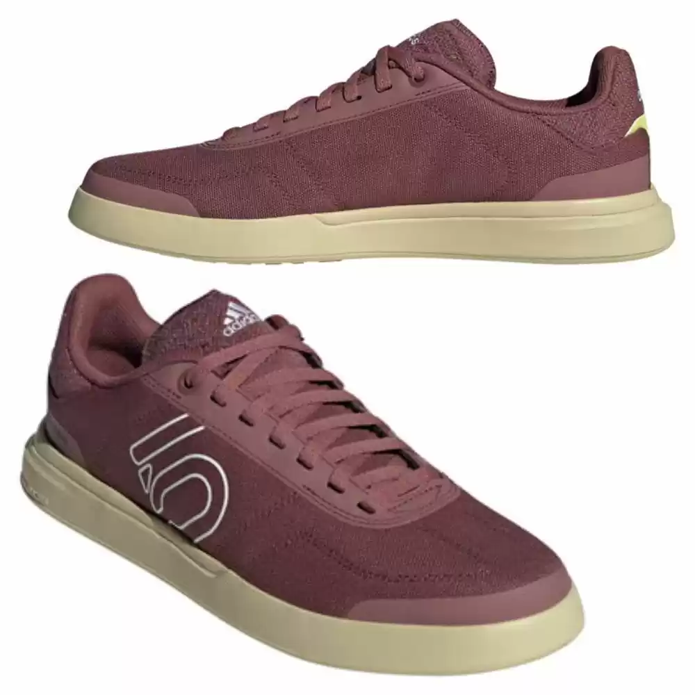 Five Ten Sleuth DLX Canvas Womens Quiet Crimson/FTWR White/Sandy Beige Flat Shoes